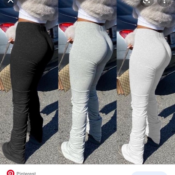 black stacked joggers - Picture 2 of 2